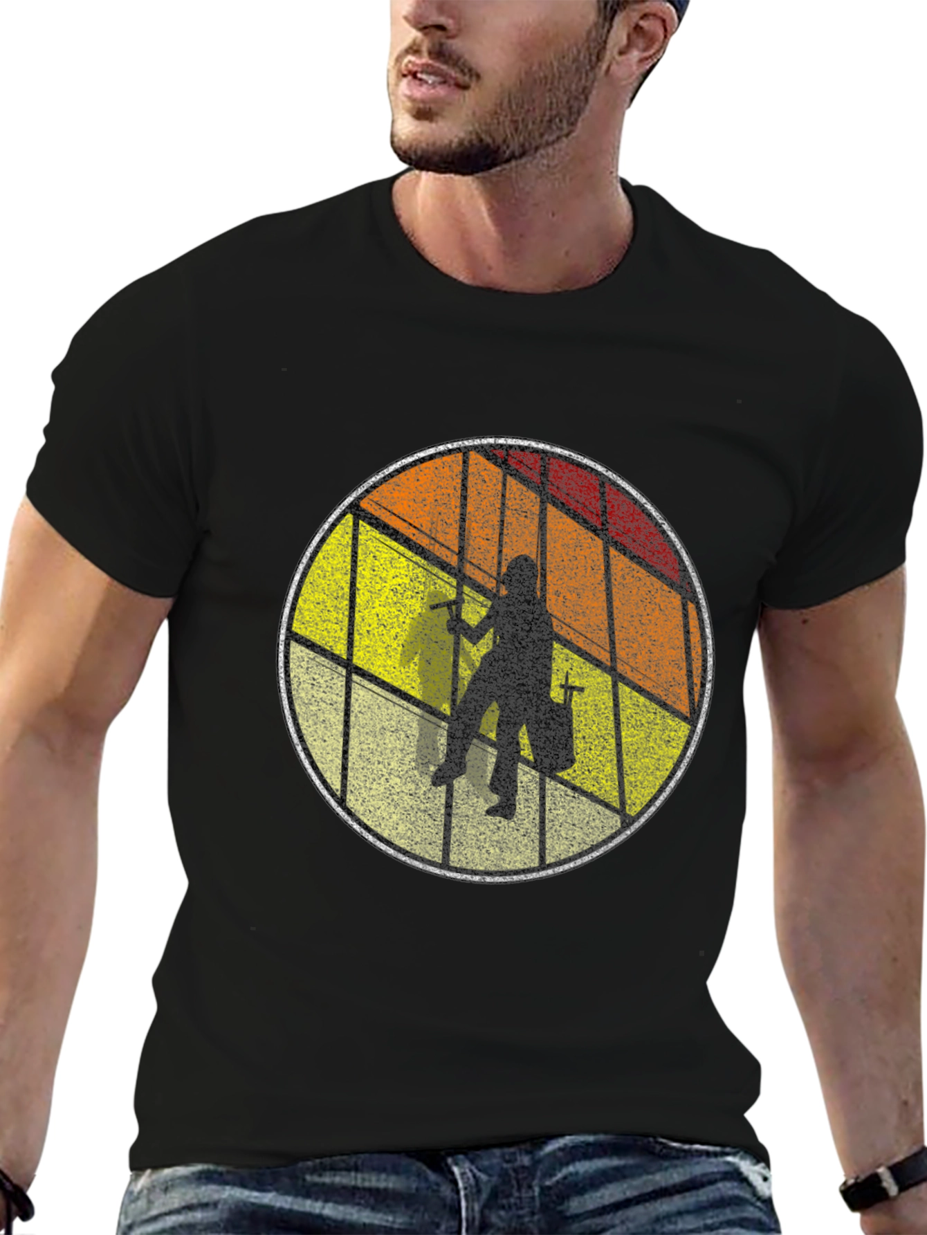 Retro Window Washer Graphic T-Shirt