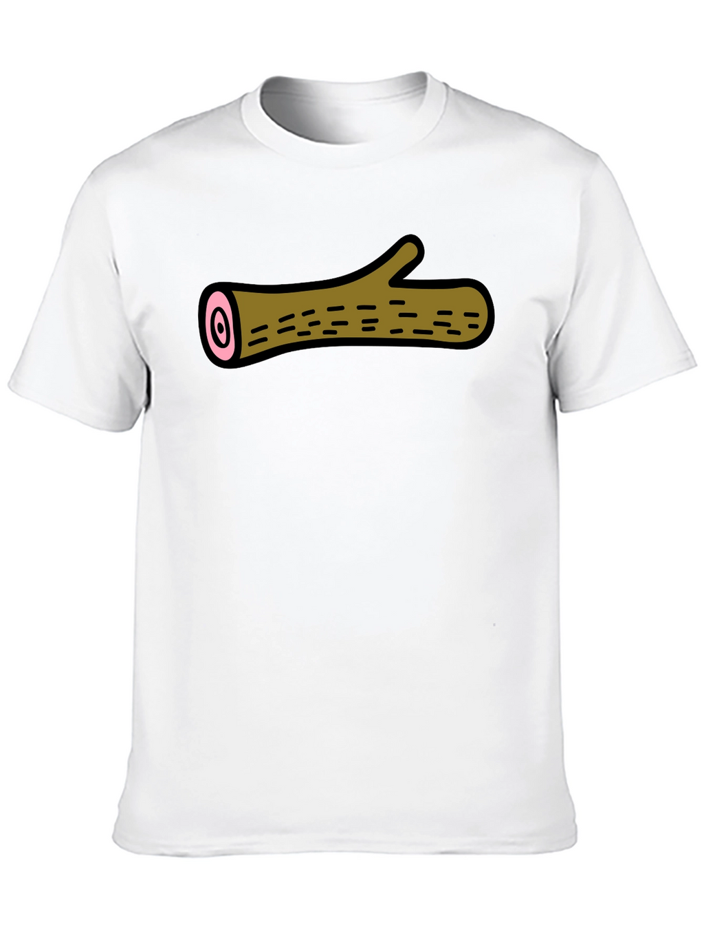 Funny Log Graphic Tee - Black Cotton T-Shirt