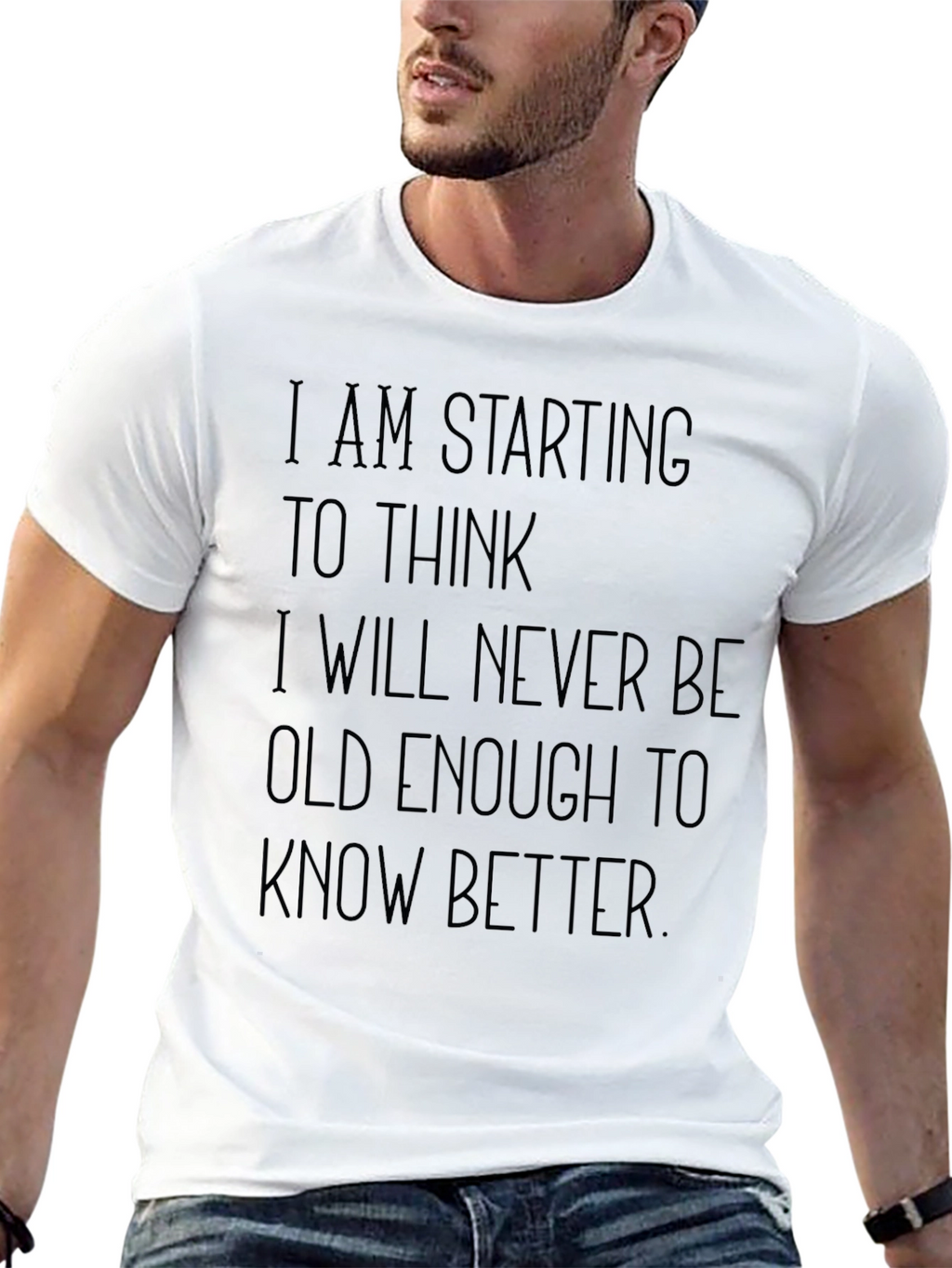 Humorous Never Old Enough Graphic Tee