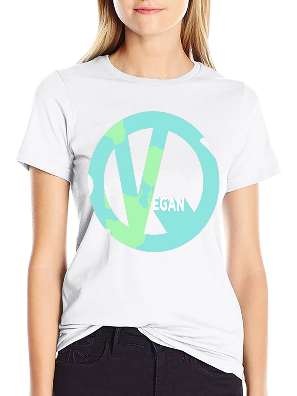 Vegan Symbol Black Tee - Ethical & Stylish