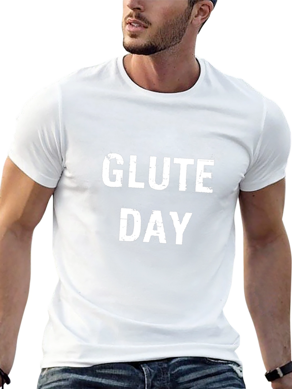 Glute Day Graphic Tee - Black Cotton T-Shirt