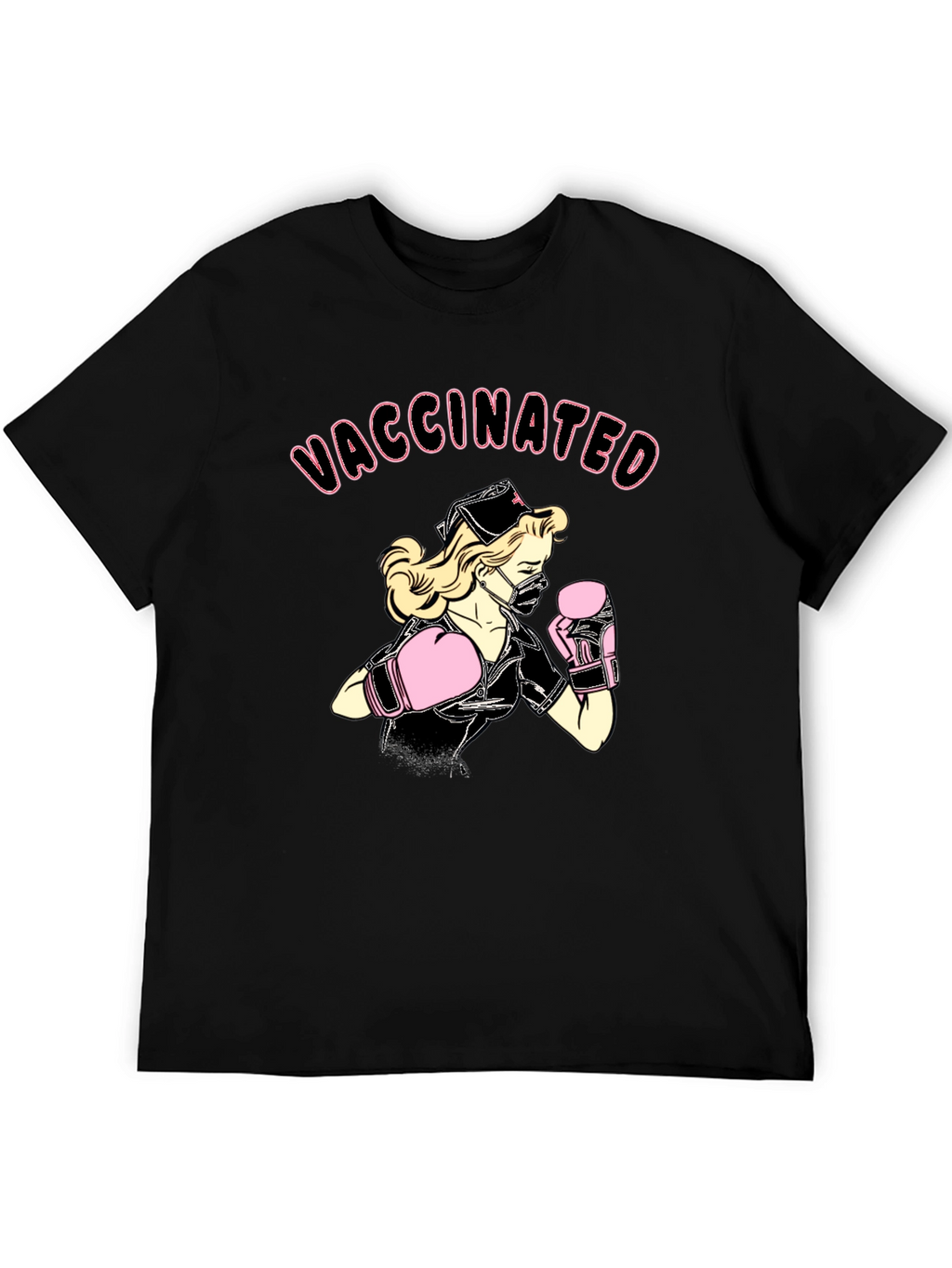 Vaccinated Nurse Boxer Graphic T-Shirt