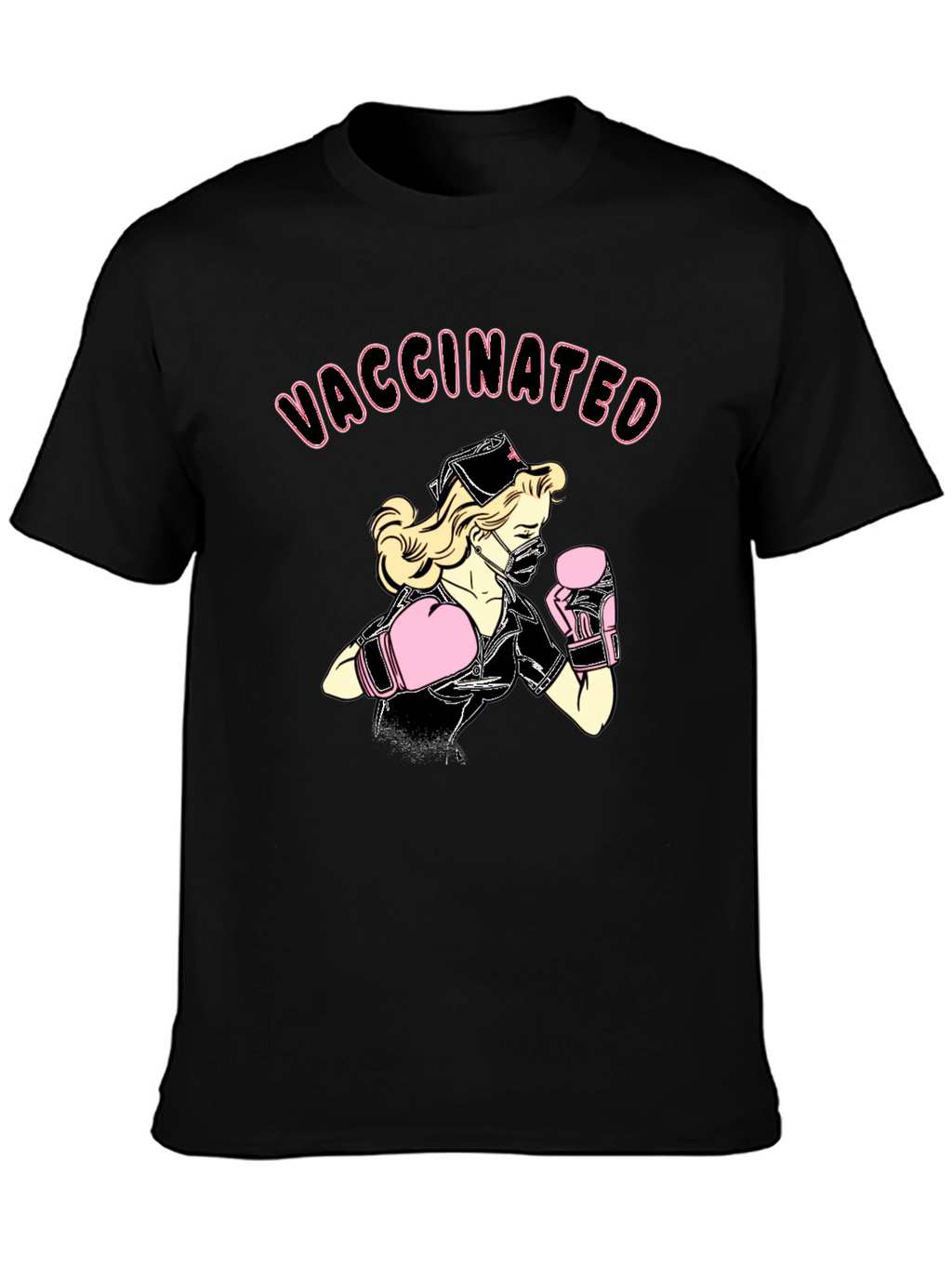 Vaccinated Nurse Boxer Graphic T-Shirt