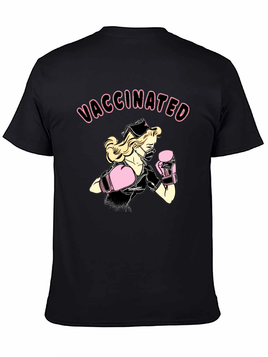 Vaccinated Nurse Boxer Graphic T-Shirt