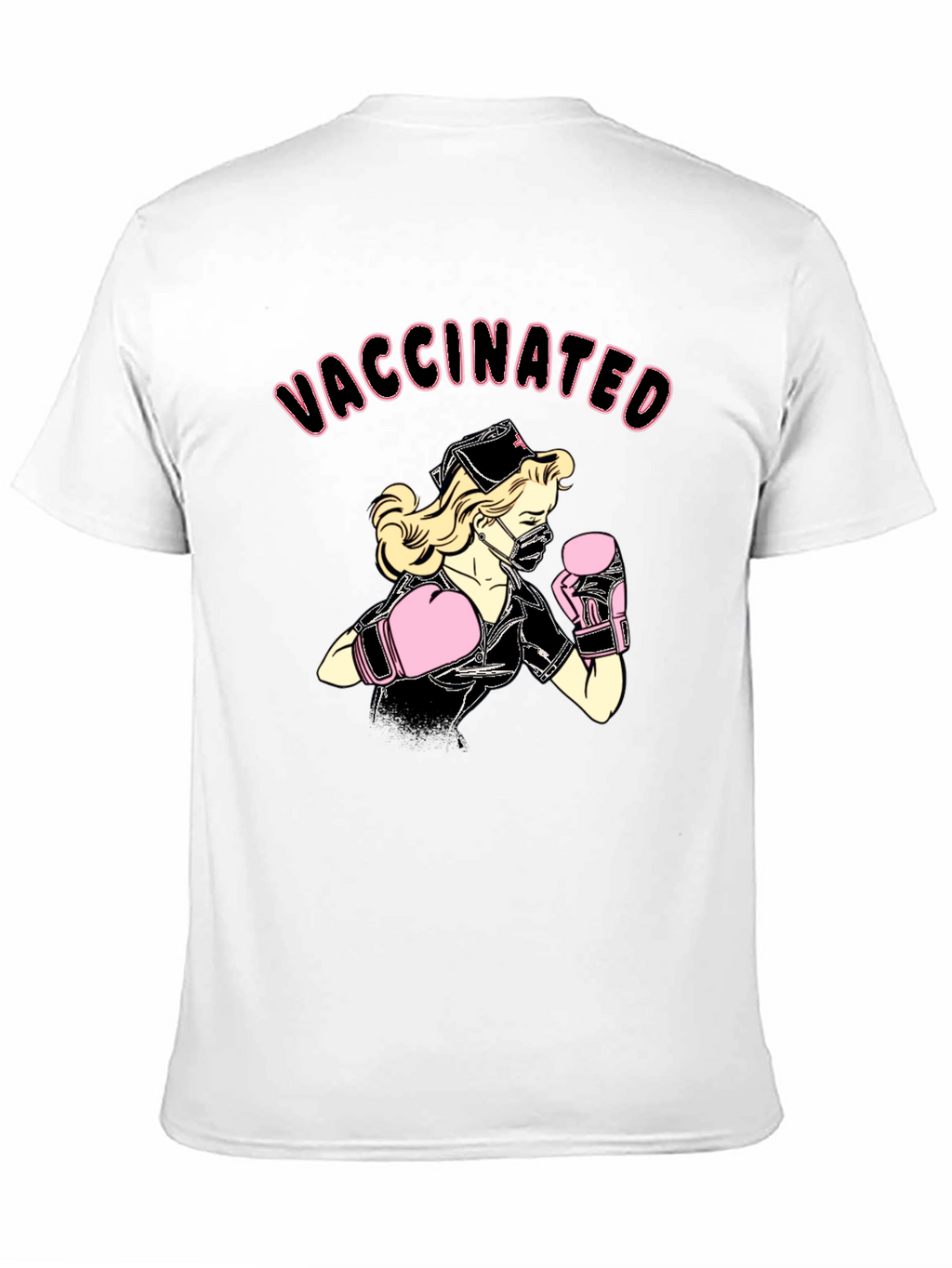 Vaccinated Nurse Boxer Graphic T-Shirt