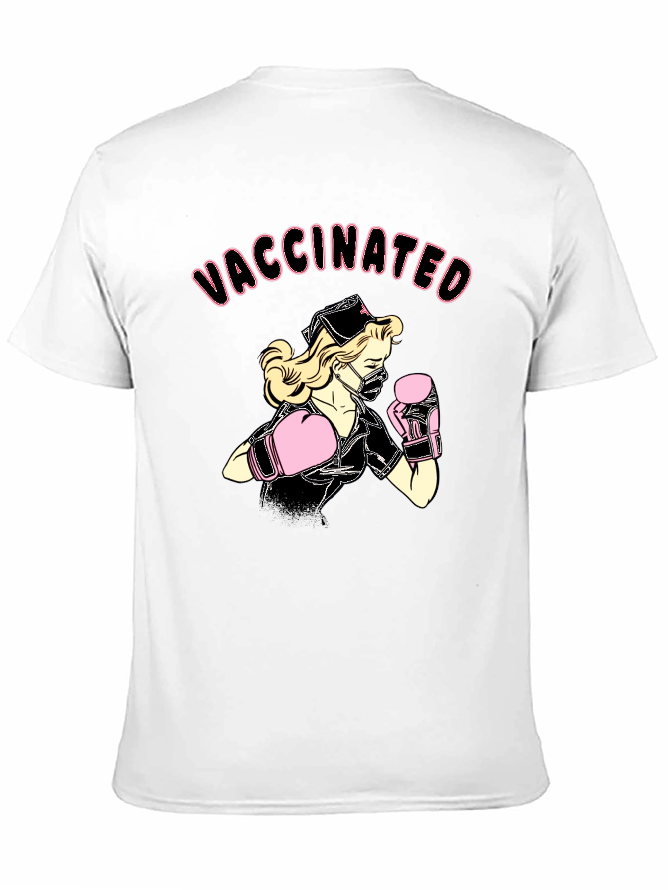 Vaccinated Nurse Boxer Graphic T-Shirt