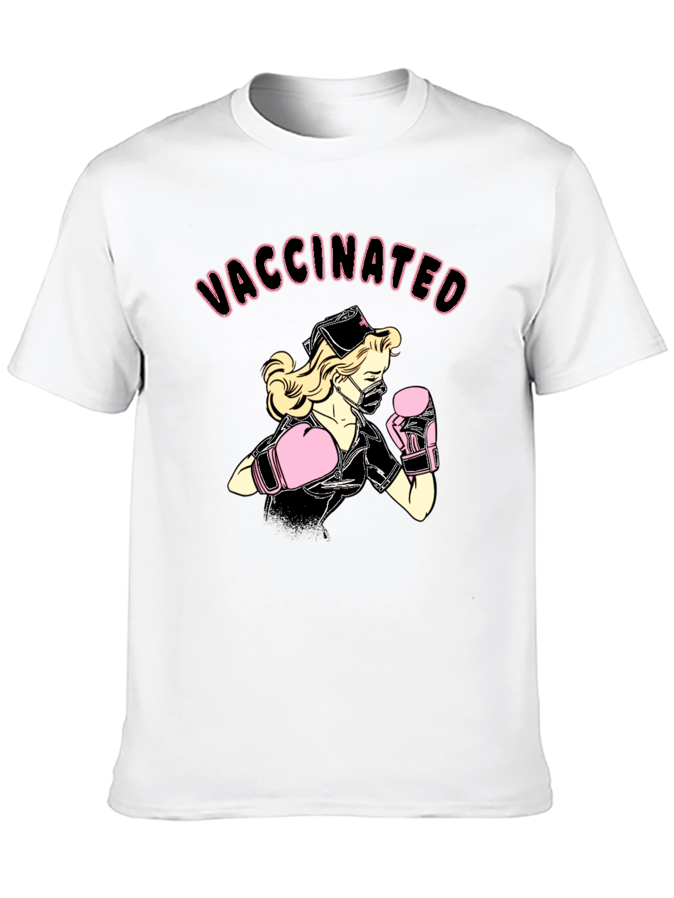 Vaccinated Nurse Boxer Graphic T-Shirt
