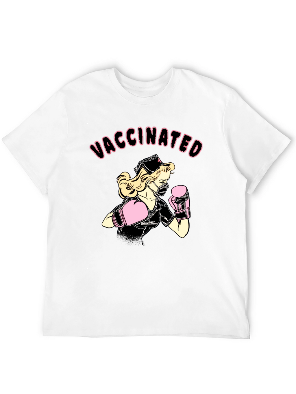 Vaccinated Nurse Boxer Graphic T-Shirt