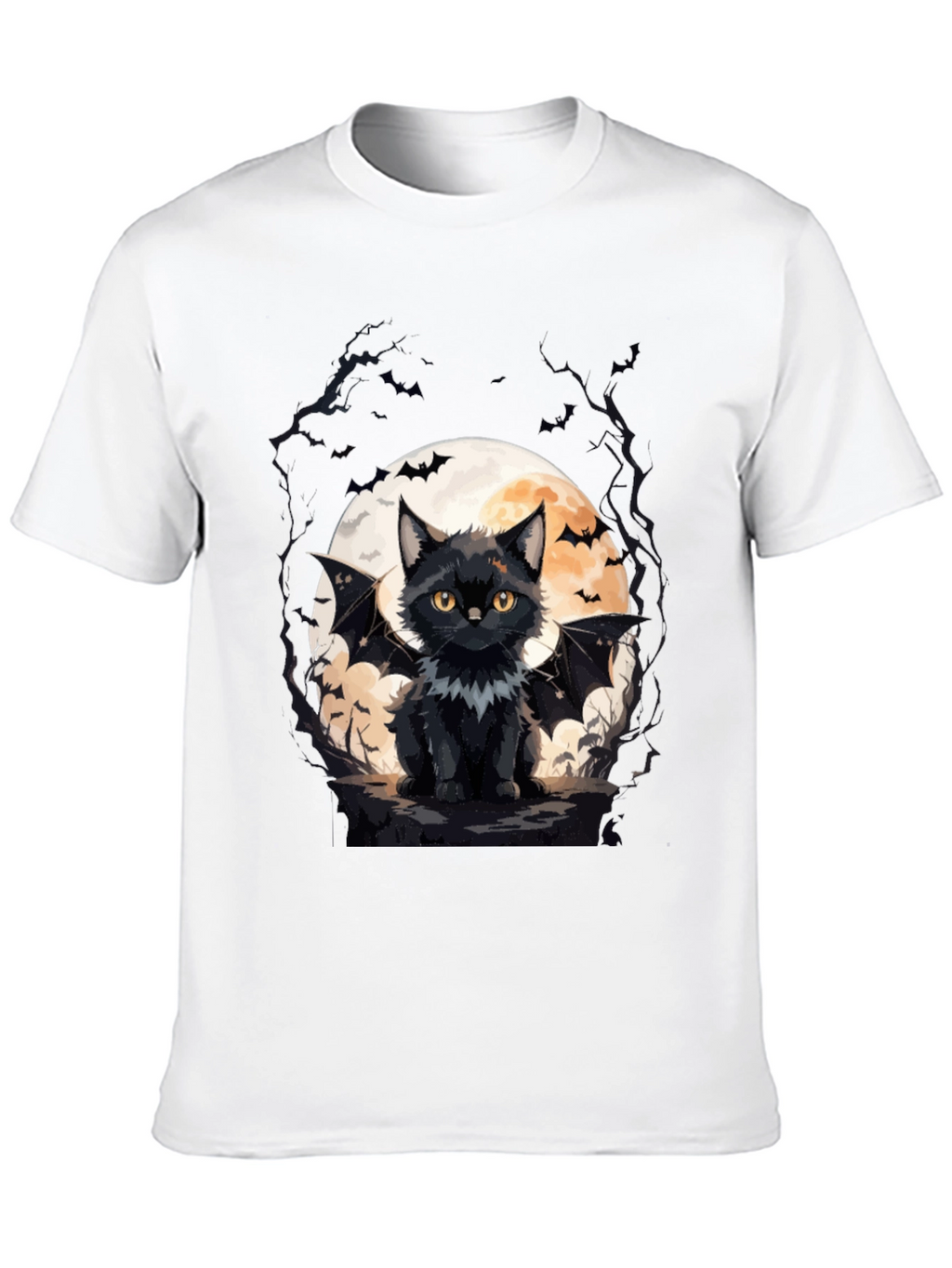 Bat Cat Halloween T-Shirt