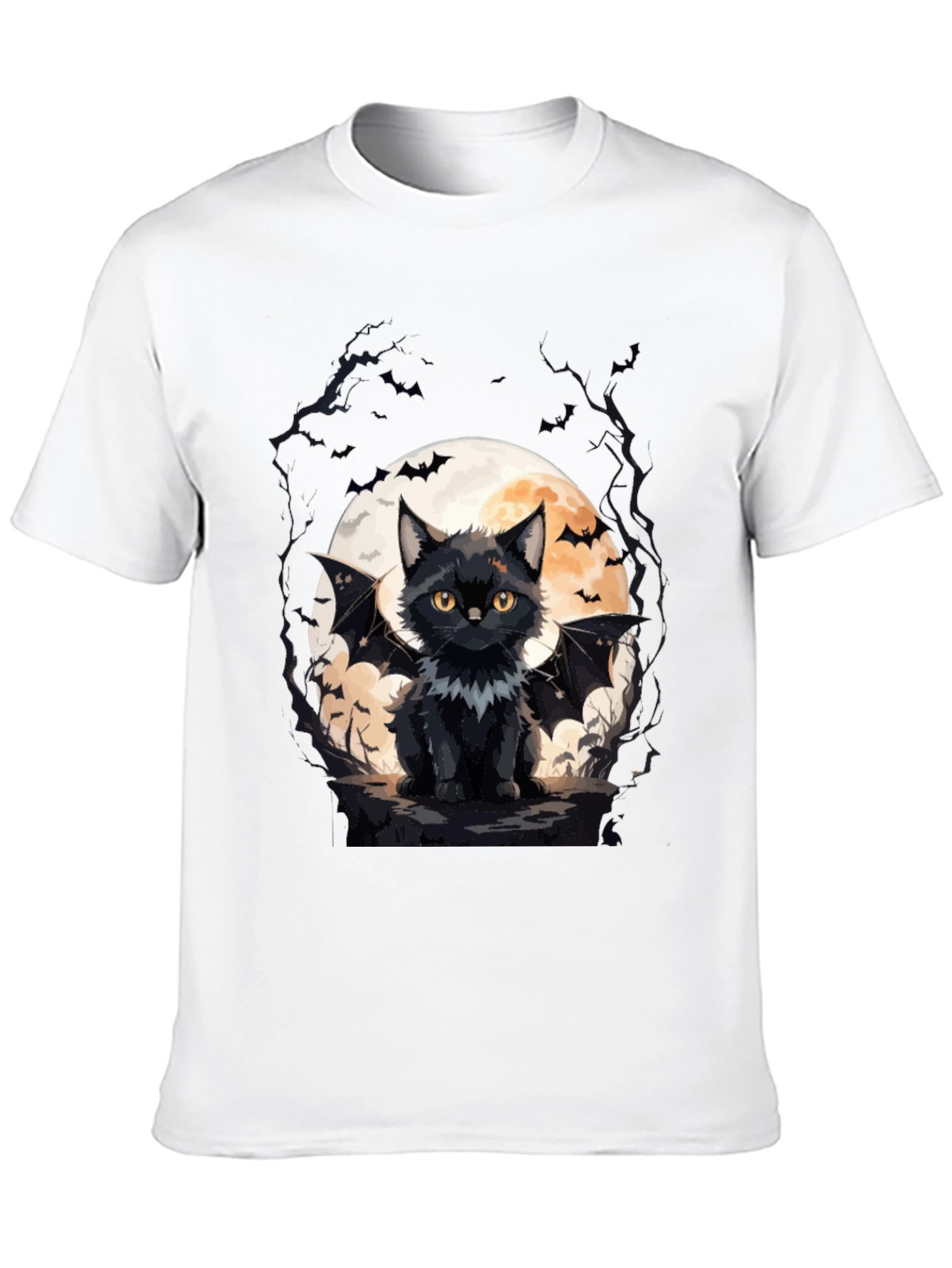 Bat Cat Halloween T-Shirt