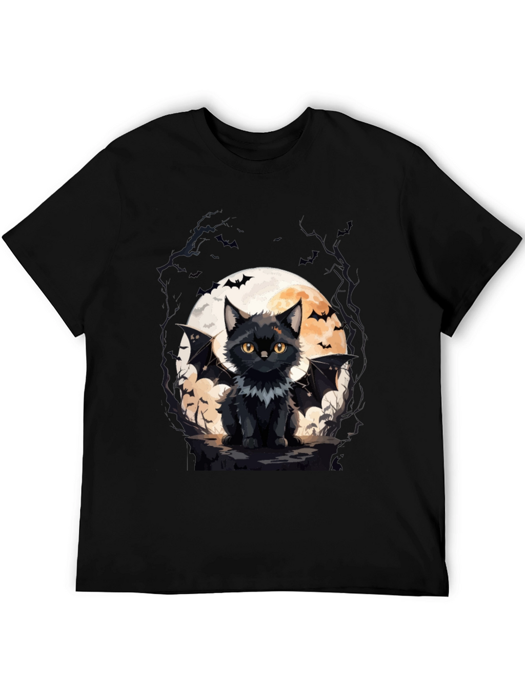 Bat Cat Halloween T-Shirt