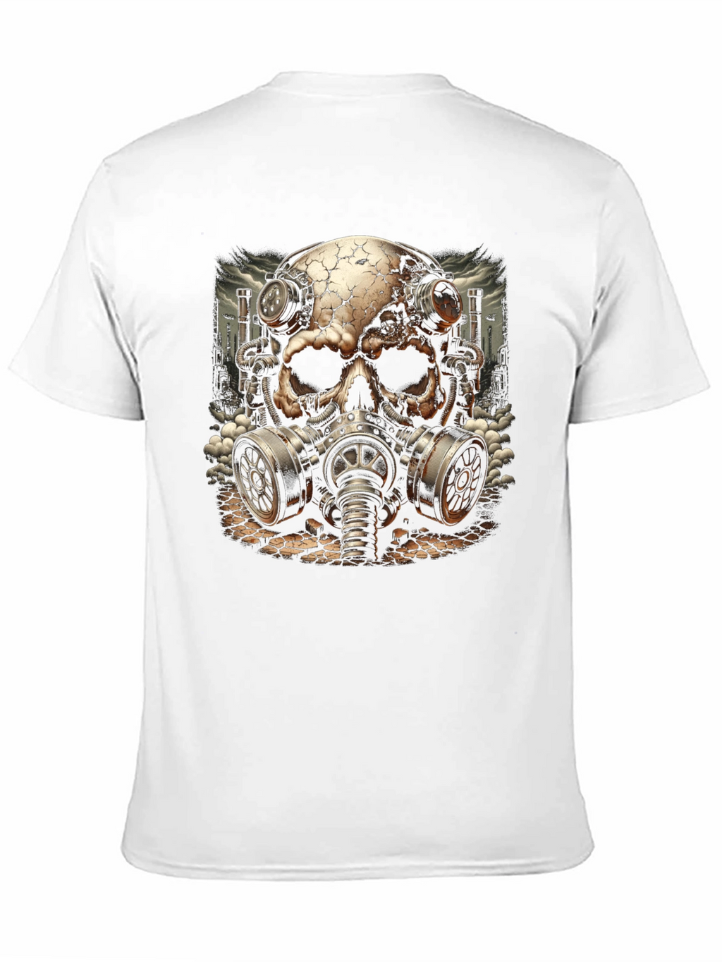 Steampunk Skull Gas Mask Graphic T-Shirt