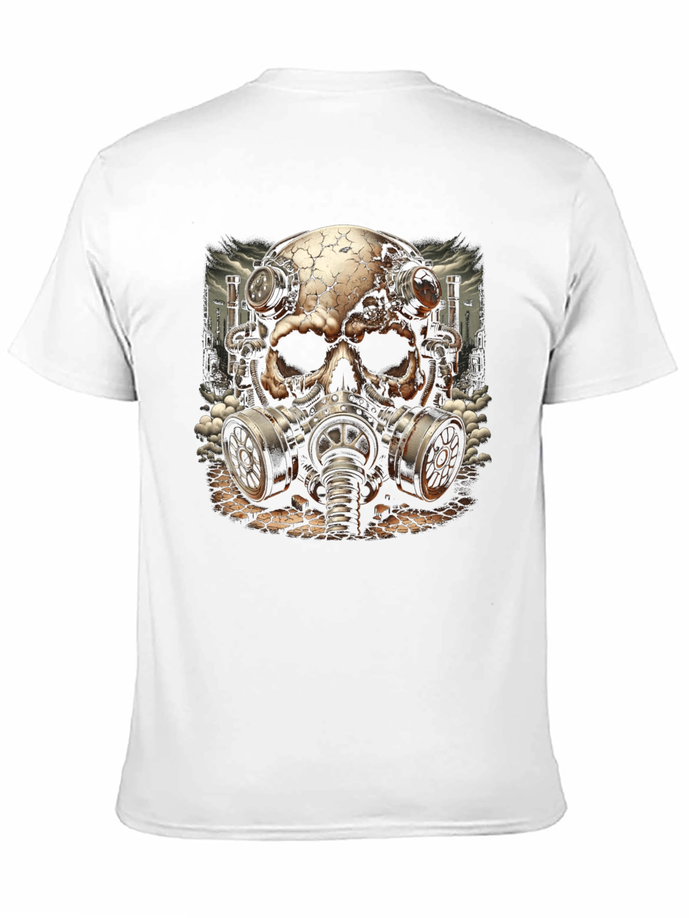 Steampunk Skull Gas Mask Graphic T-Shirt
