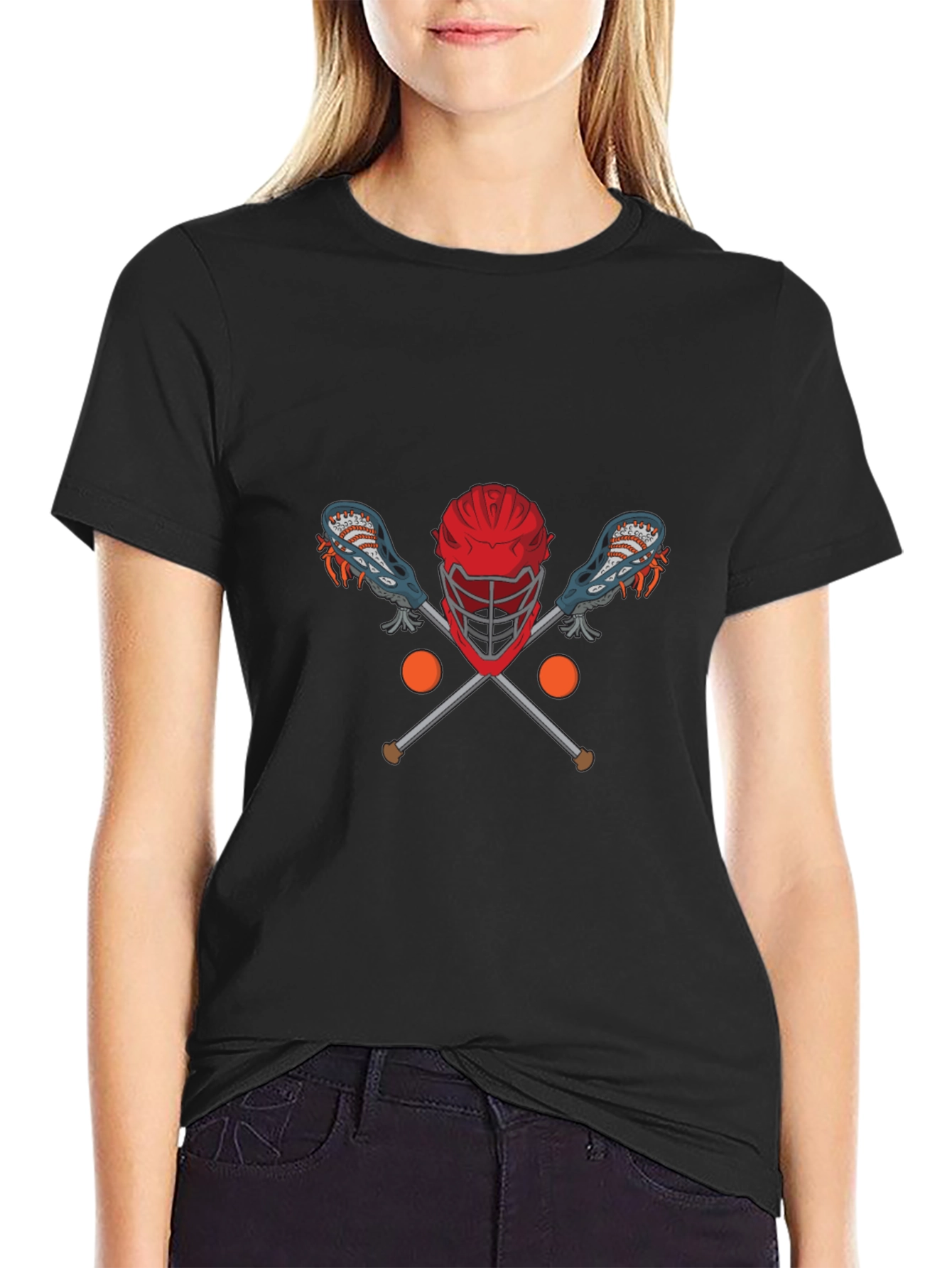 Lacrosse Helmet & Sticks Graphic T-Shirt