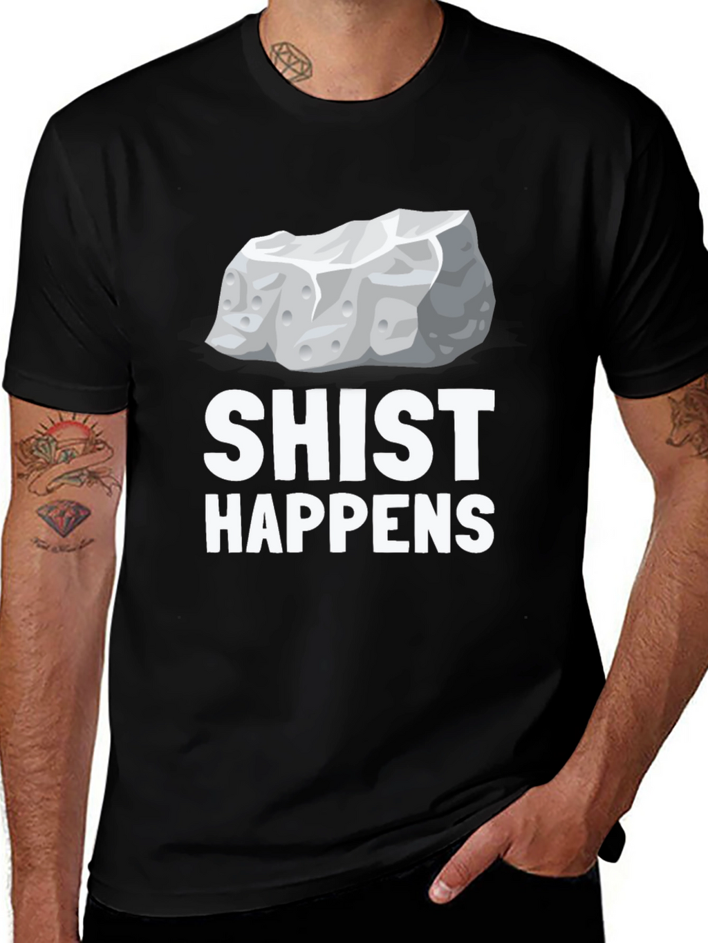 Shist Happens Graphic T-Shirt - Rock Pun Tee
