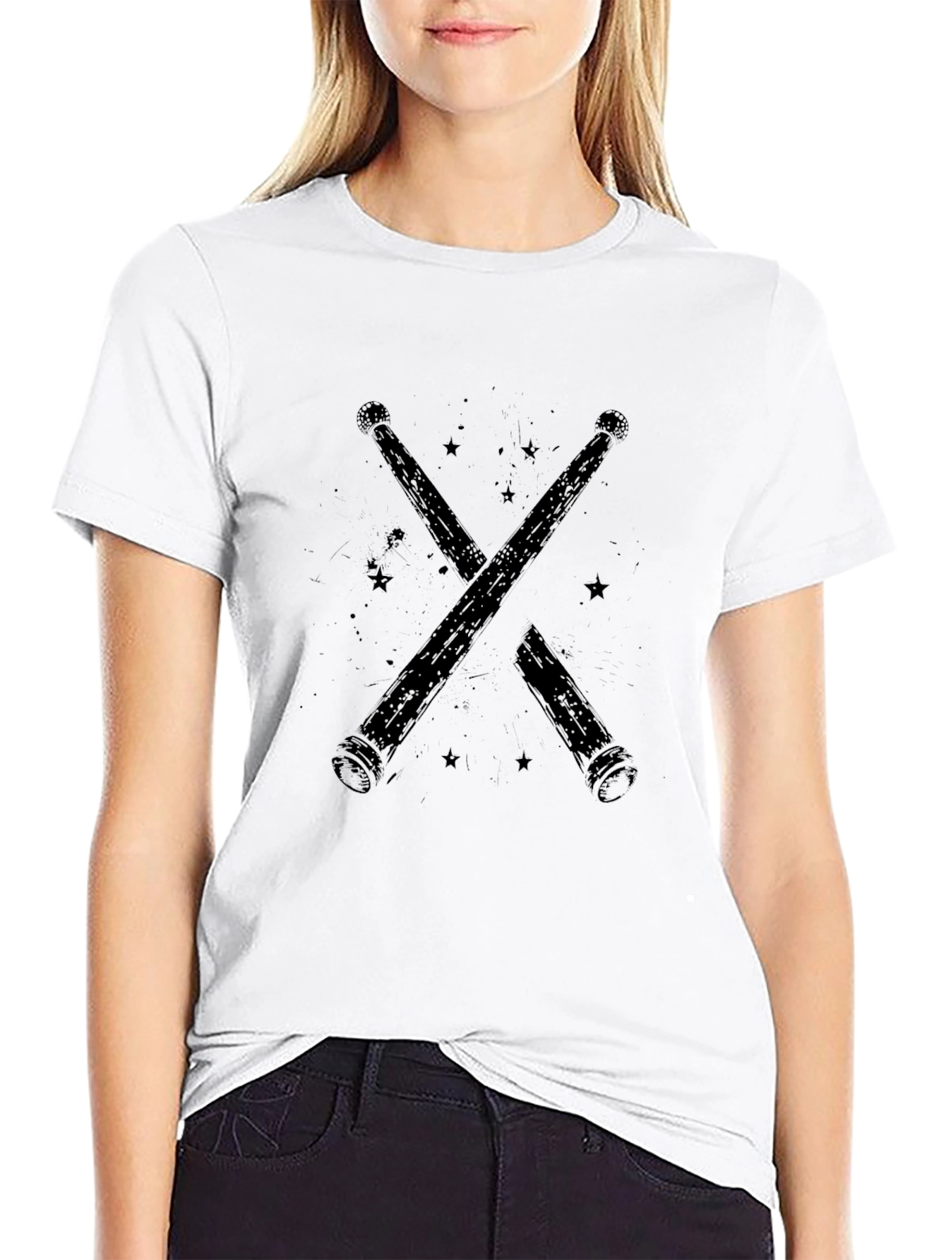 Drumsticks X Graphic Black T-Shirt