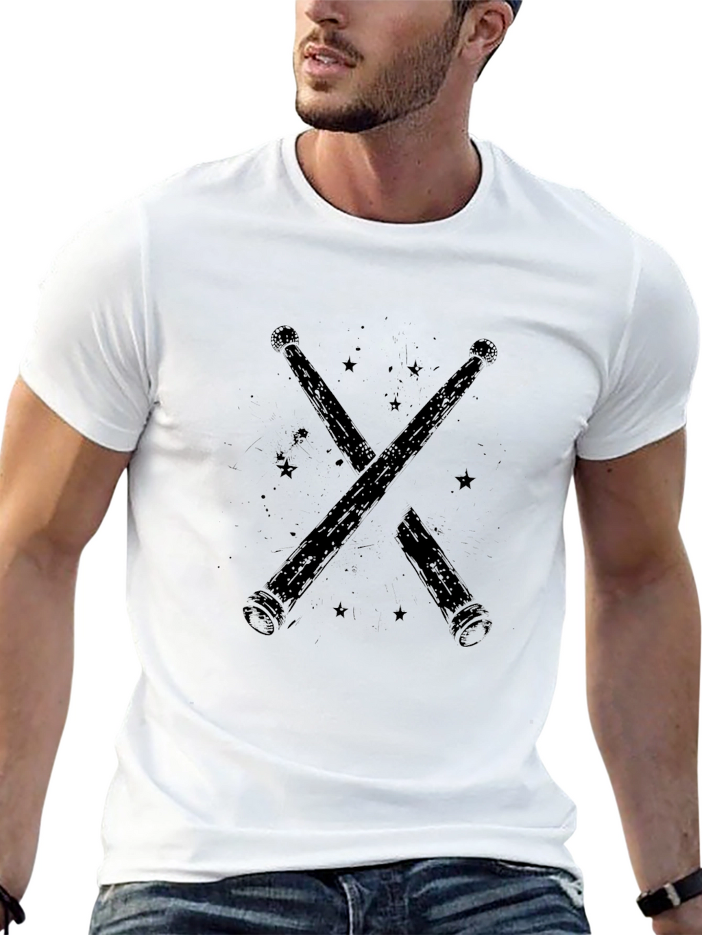 Drumsticks X Graphic Black T-Shirt