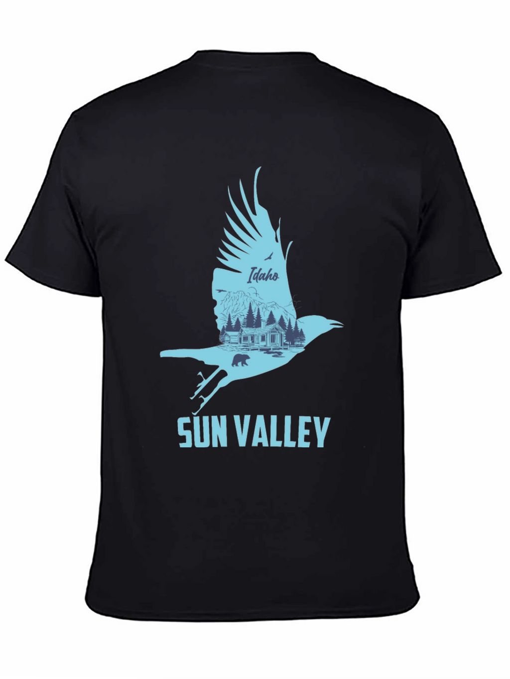 Sun Valley Idaho Graphic Tee - Mens Black T-Shirt