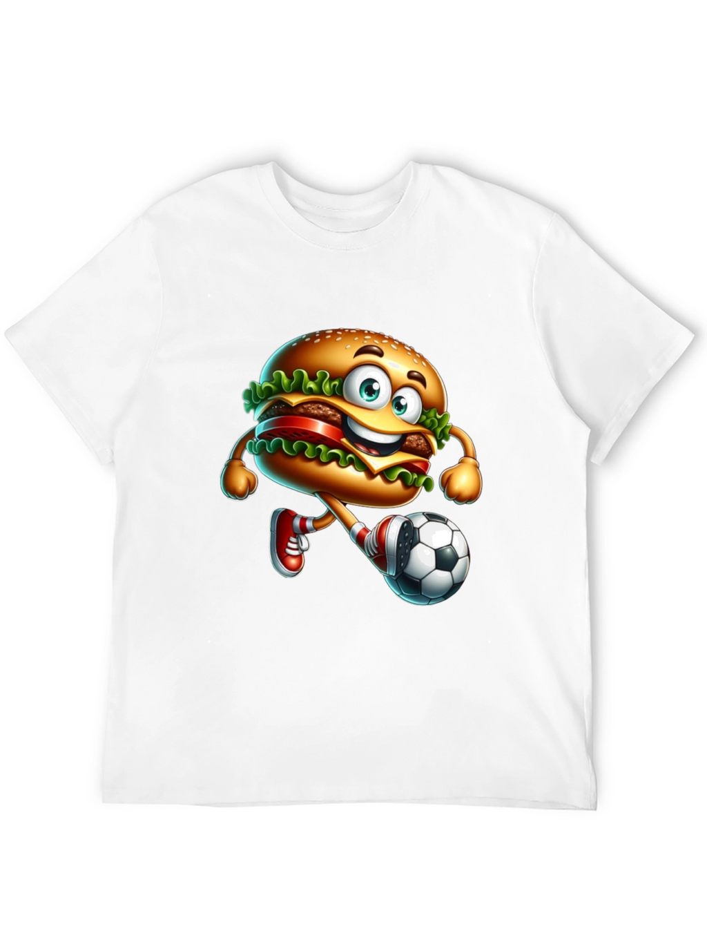Burger Soccer Player Graphic T-Shirt