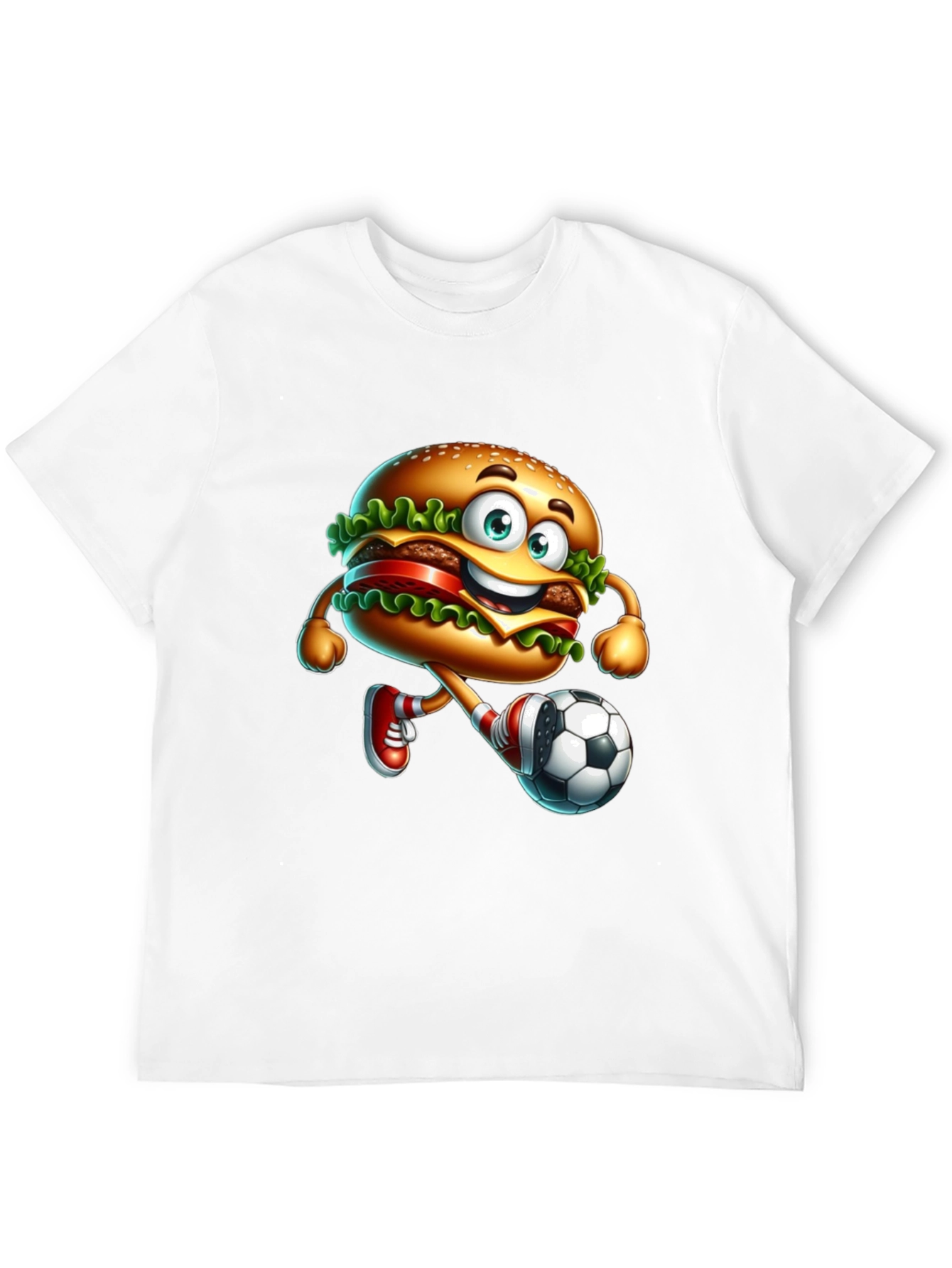 Burger Soccer Player Graphic T-Shirt