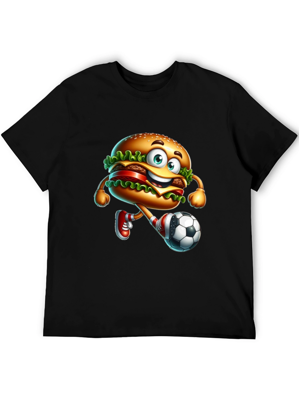 Burger Soccer Player Graphic T-Shirt