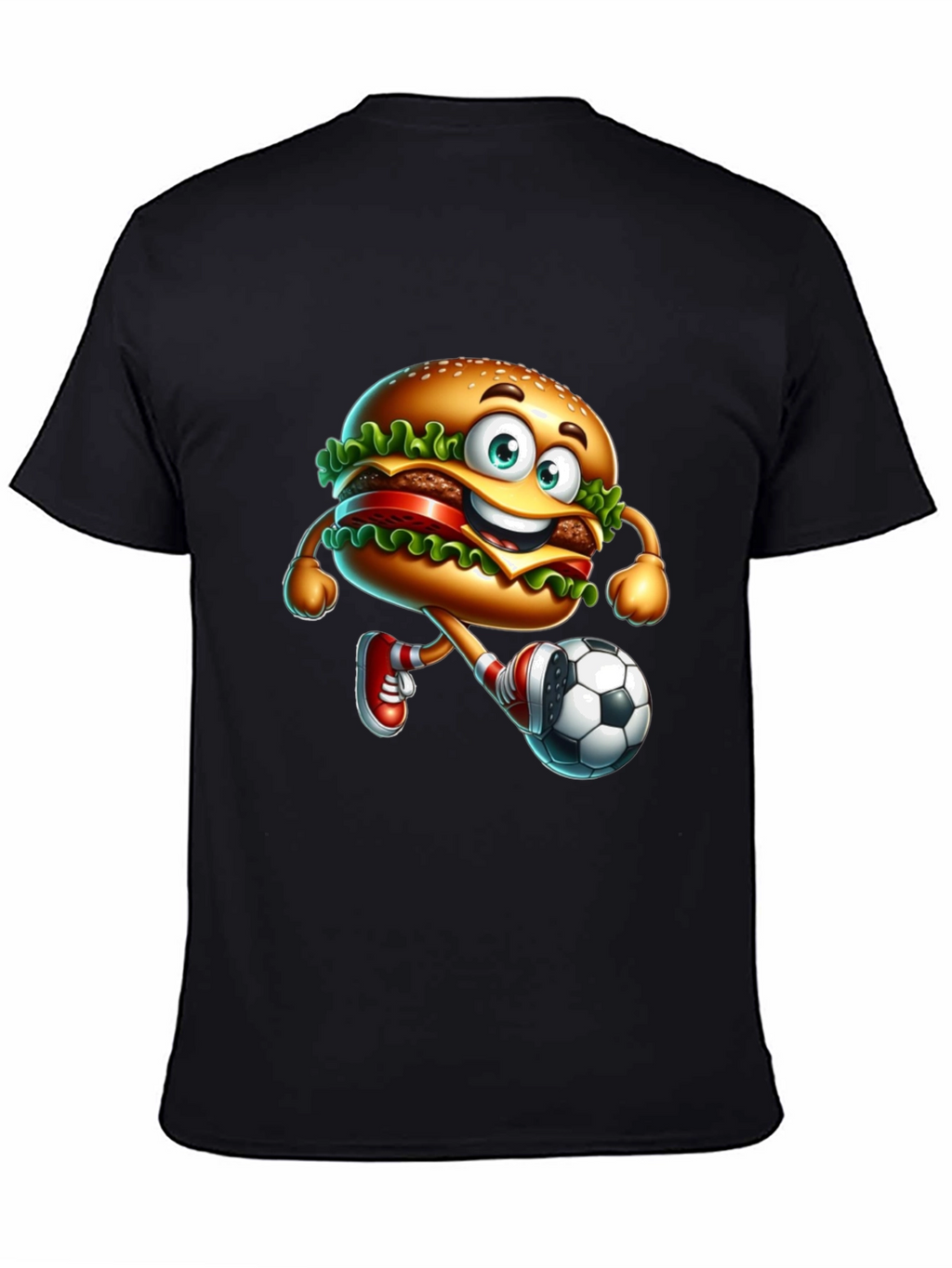 Burger Soccer Player Graphic T-Shirt