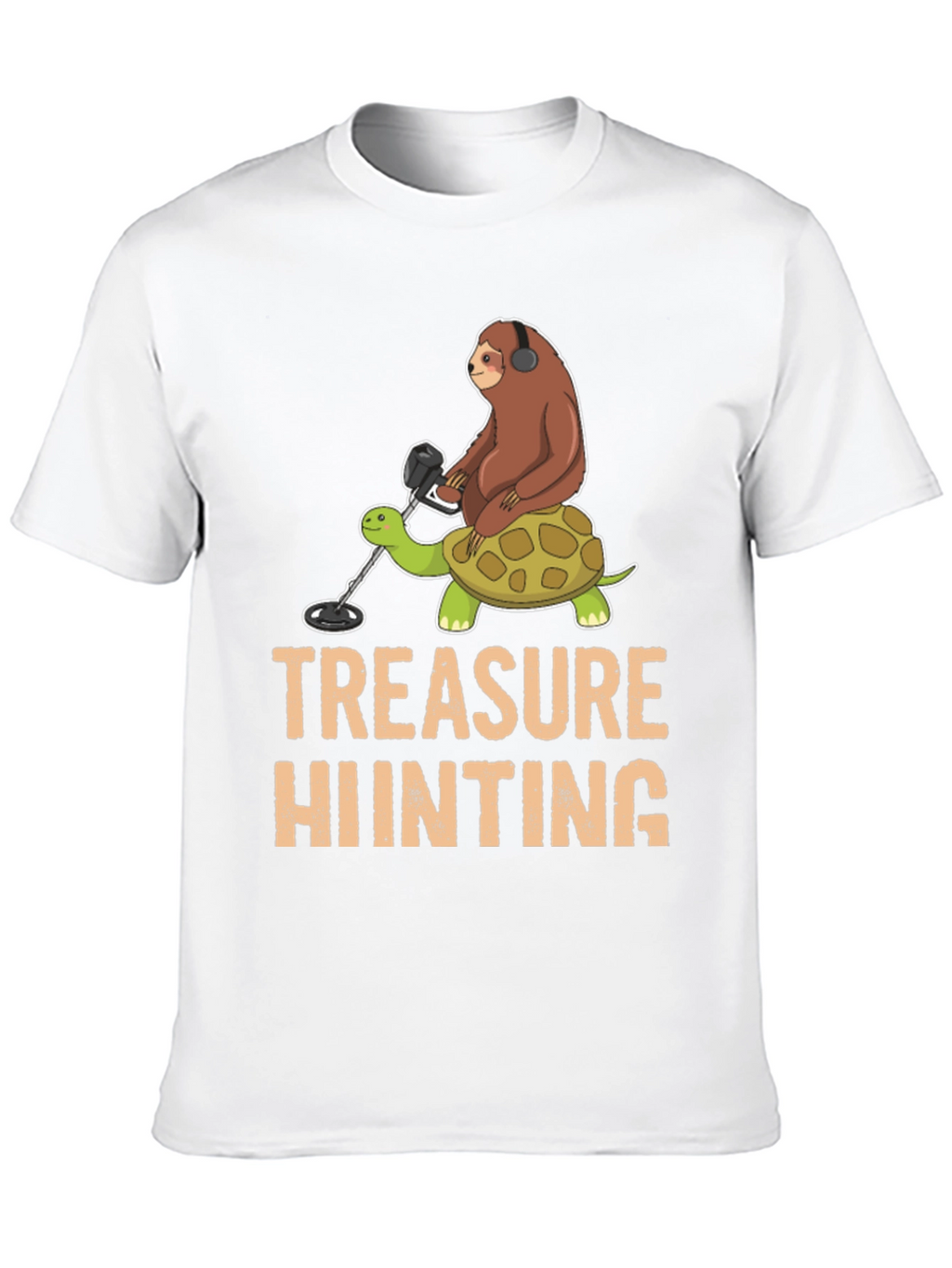 Treasure Hunting Sloth Riding Turtle T-Shirt