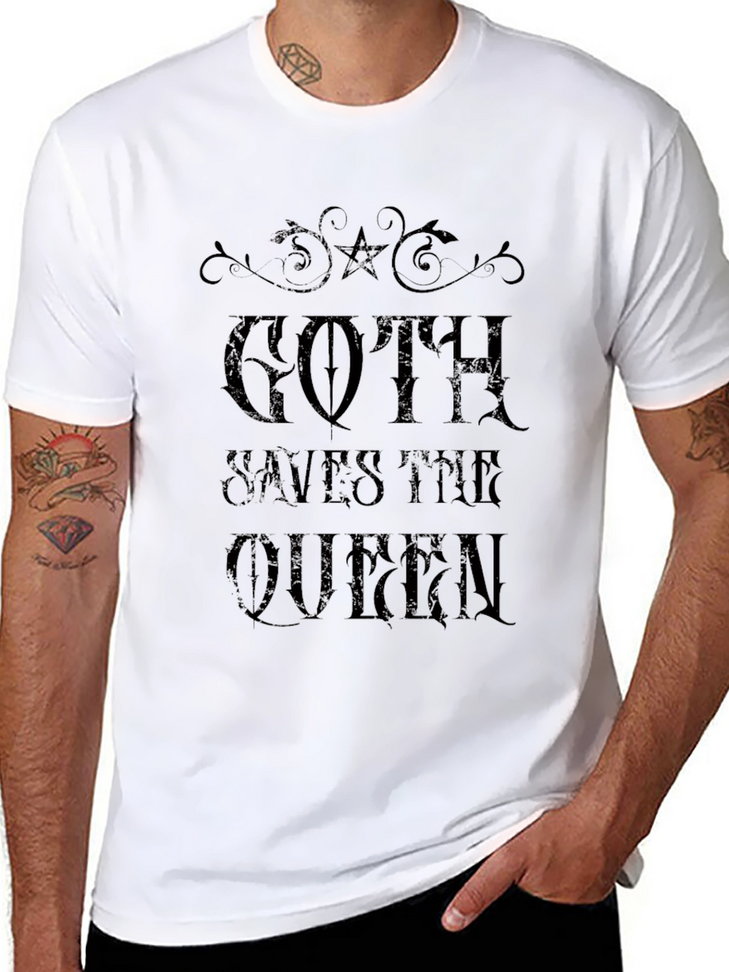 Goth Saves The Queen Graphic T-Shirt