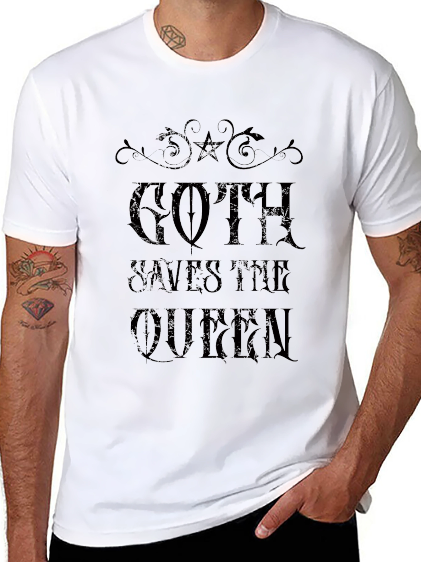 Goth Saves The Queen Graphic T-Shirt