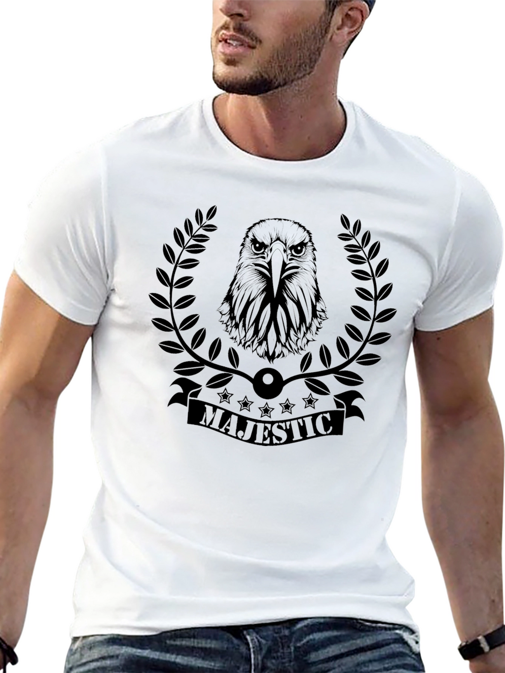 Majestic Eagle Graphic Tee - Black Casual Shirt