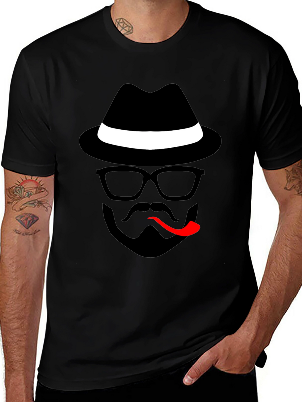 Cool Detective Graphic Black T-Shirt