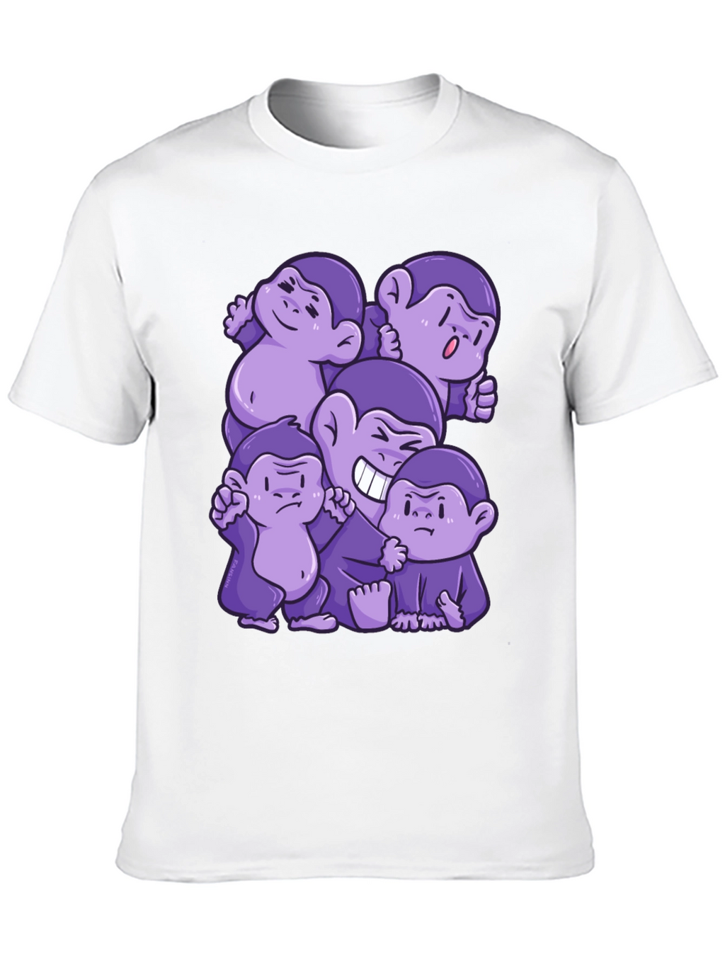 Purple Monkey Cartoon Graphic Tee