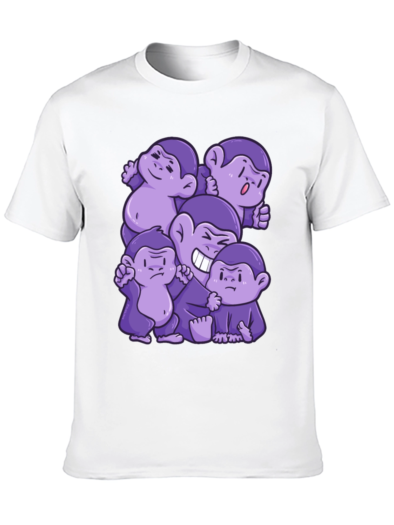 Purple Monkey Cartoon Graphic Tee