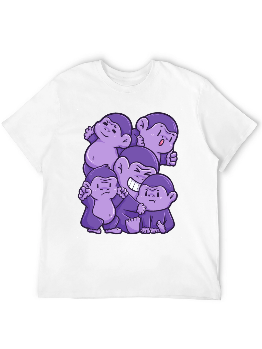 Purple Monkey Cartoon Graphic Tee
