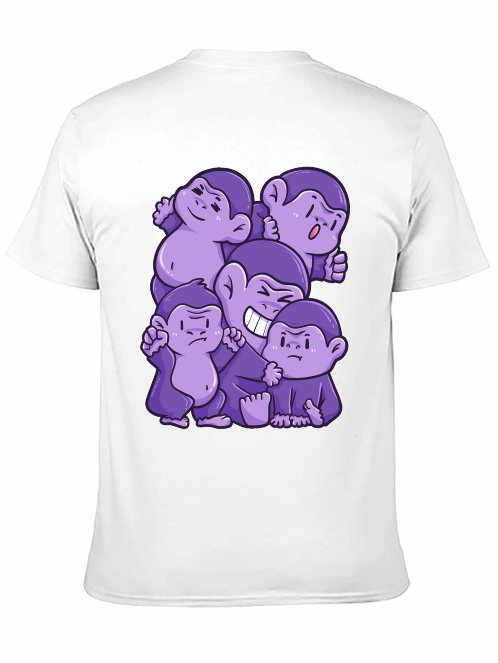 Purple Monkey Cartoon Graphic Tee