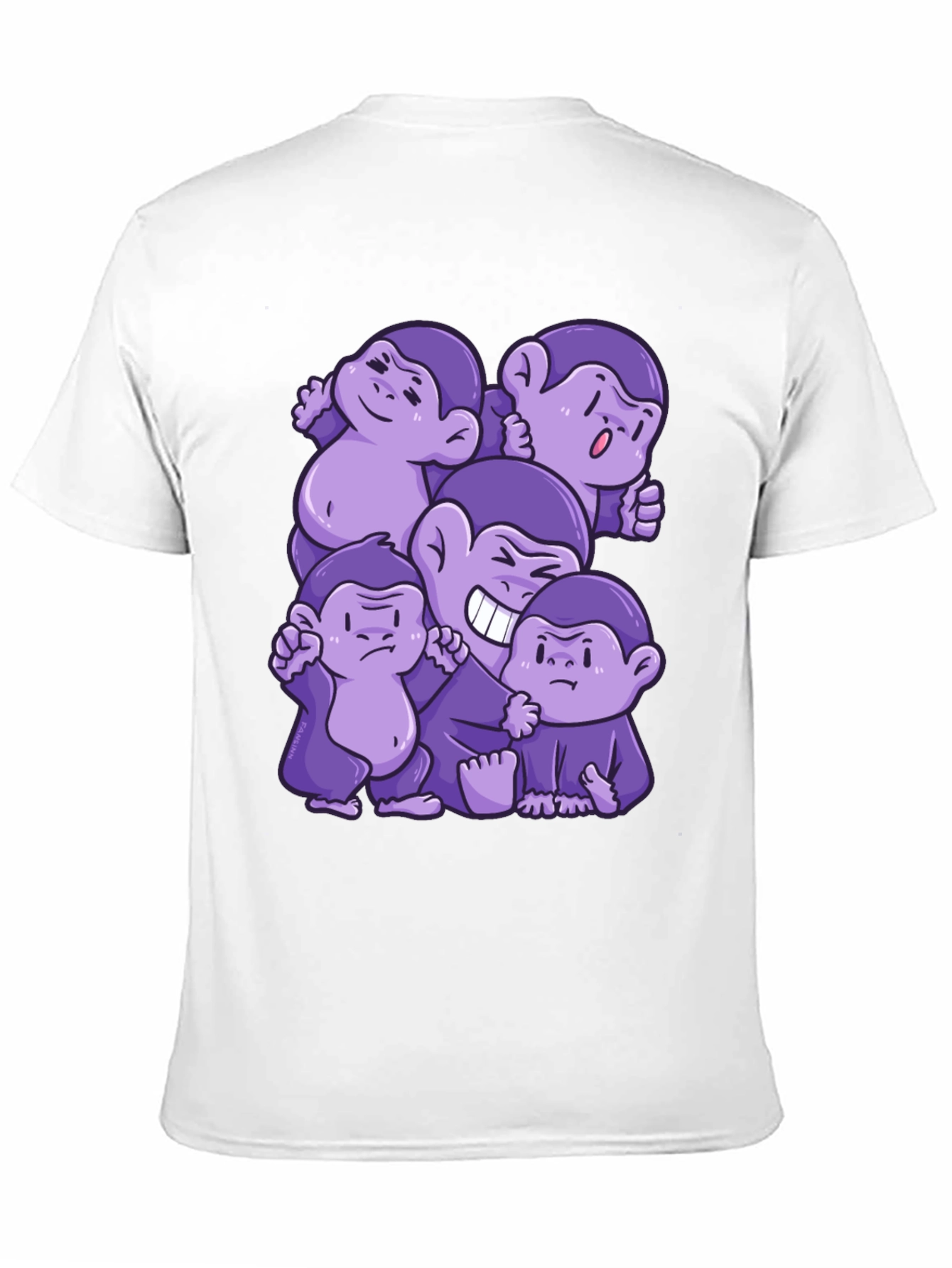 Purple Monkey Cartoon Graphic Tee