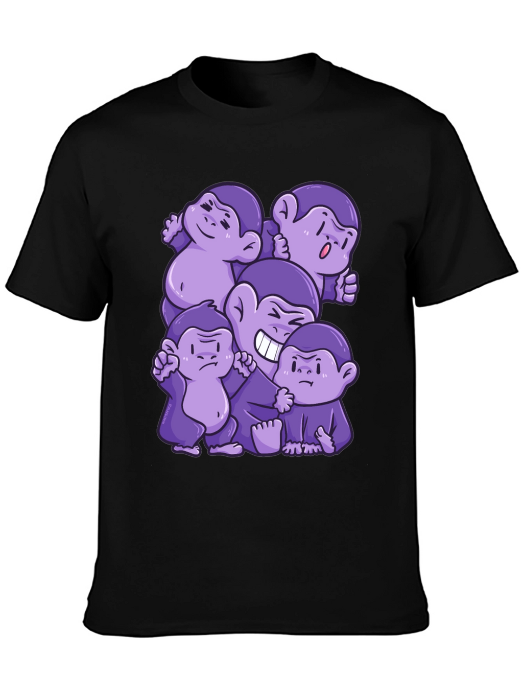 Purple Monkey Cartoon Graphic Tee