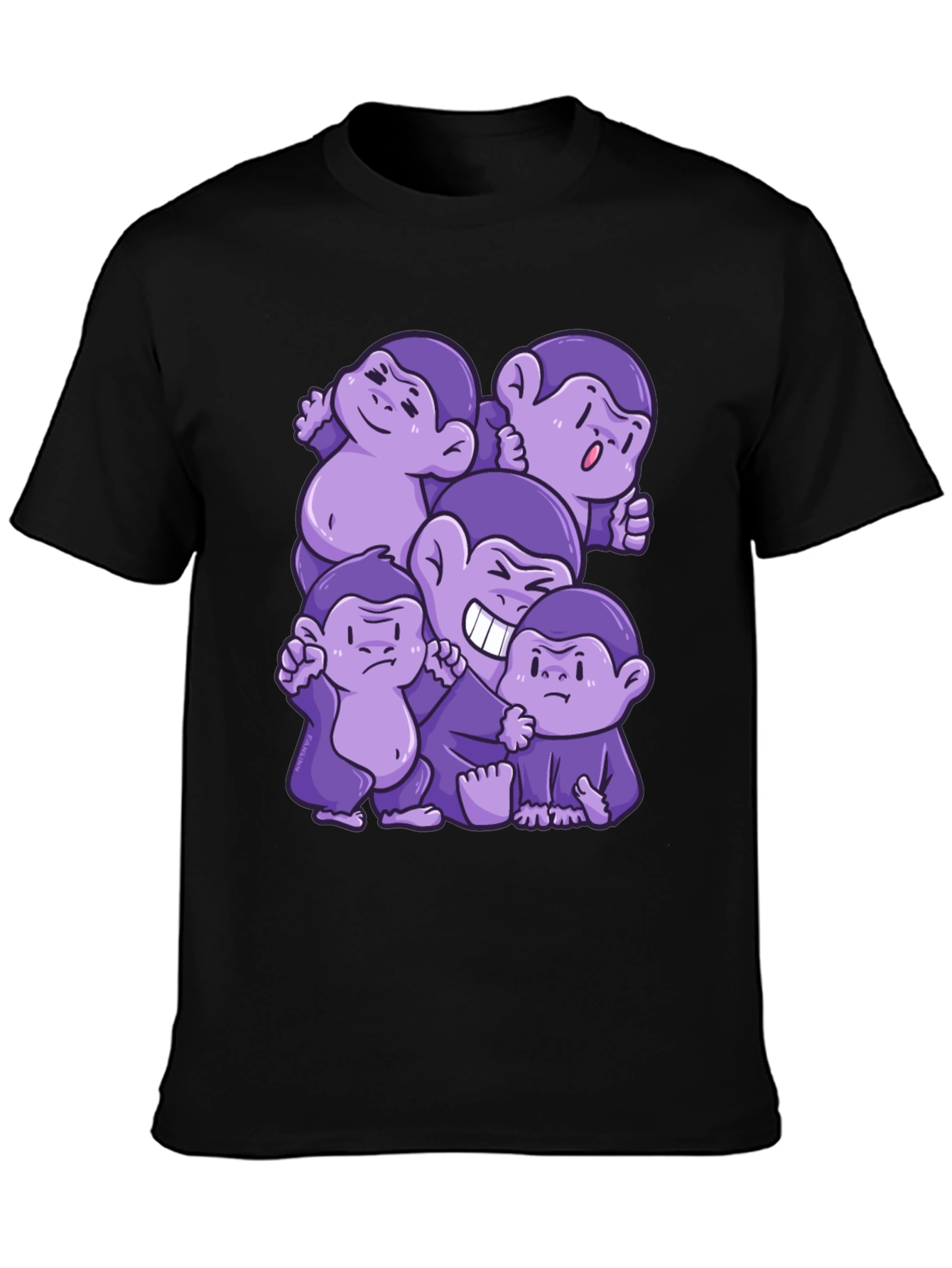 Purple Monkey Cartoon Graphic Tee
