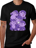 Purple Monkey Cartoon Graphic Tee