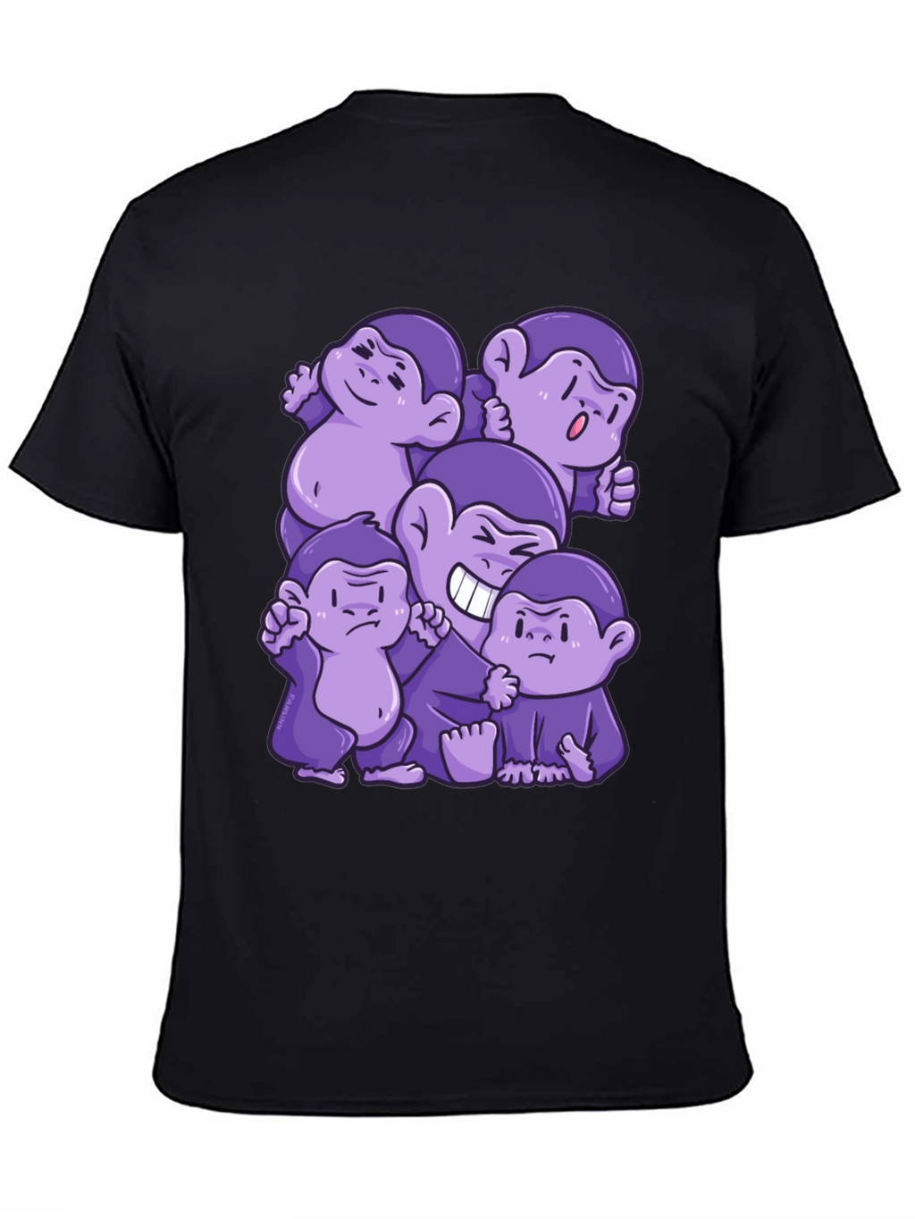 Purple Monkey Cartoon Graphic Tee