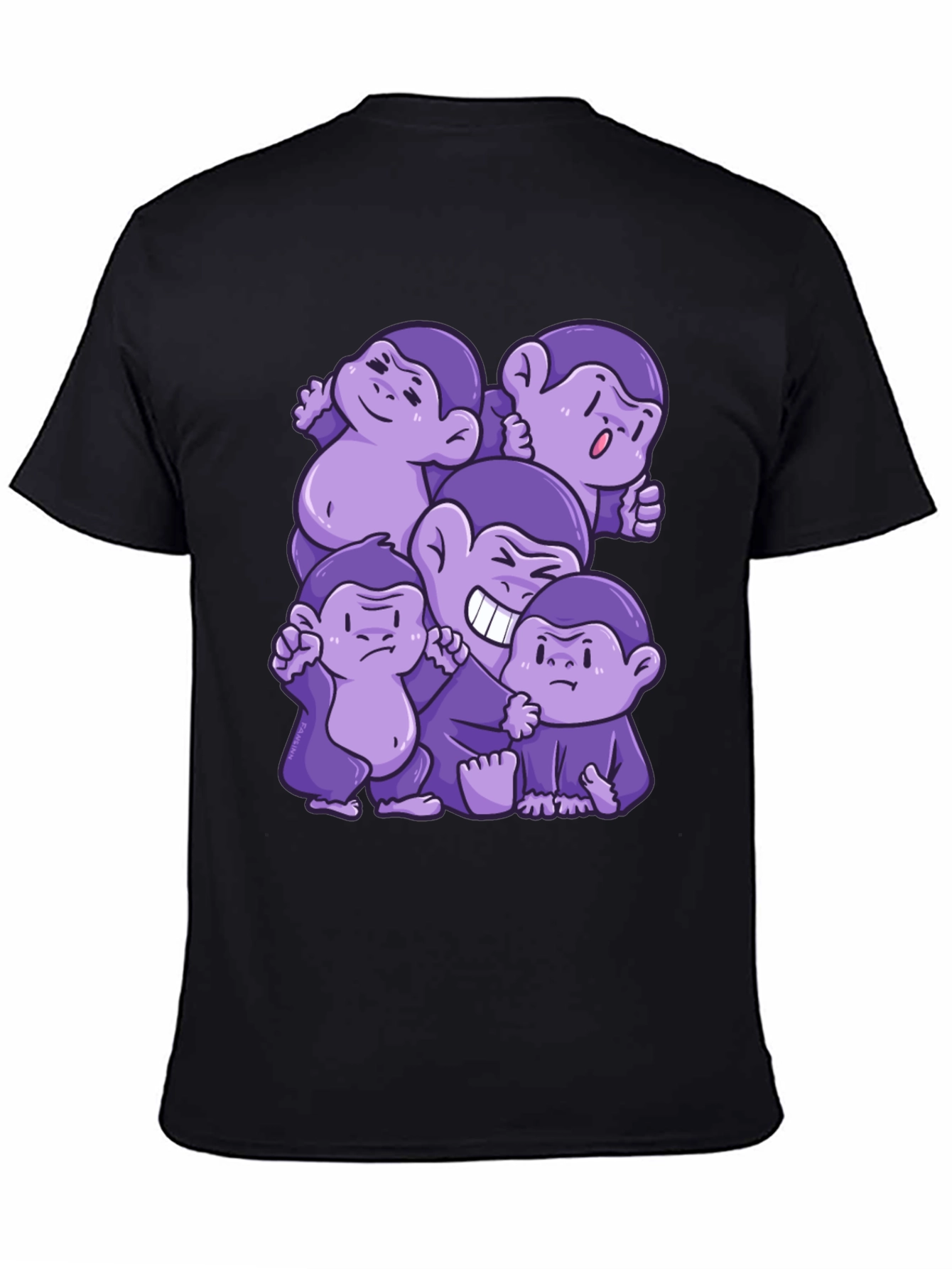 Purple Monkey Cartoon Graphic Tee