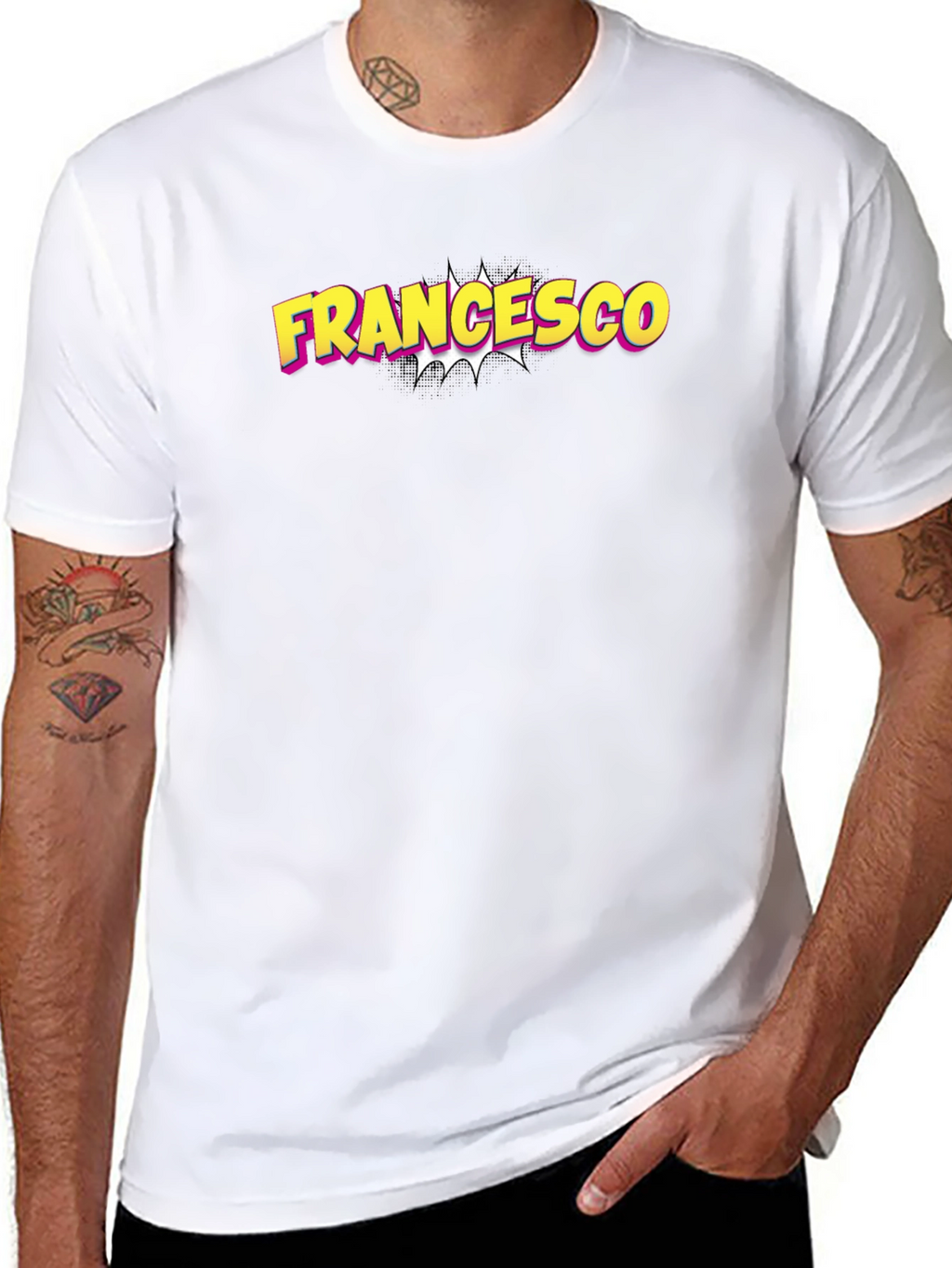 Francesco Comic Name T-Shirt - Black