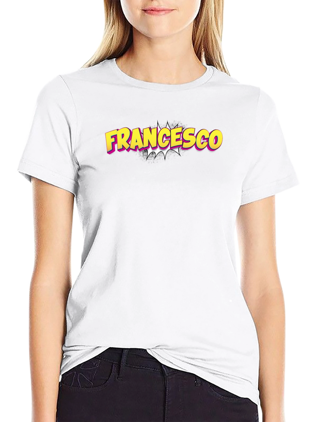 Francesco Comic Name T-Shirt - Black