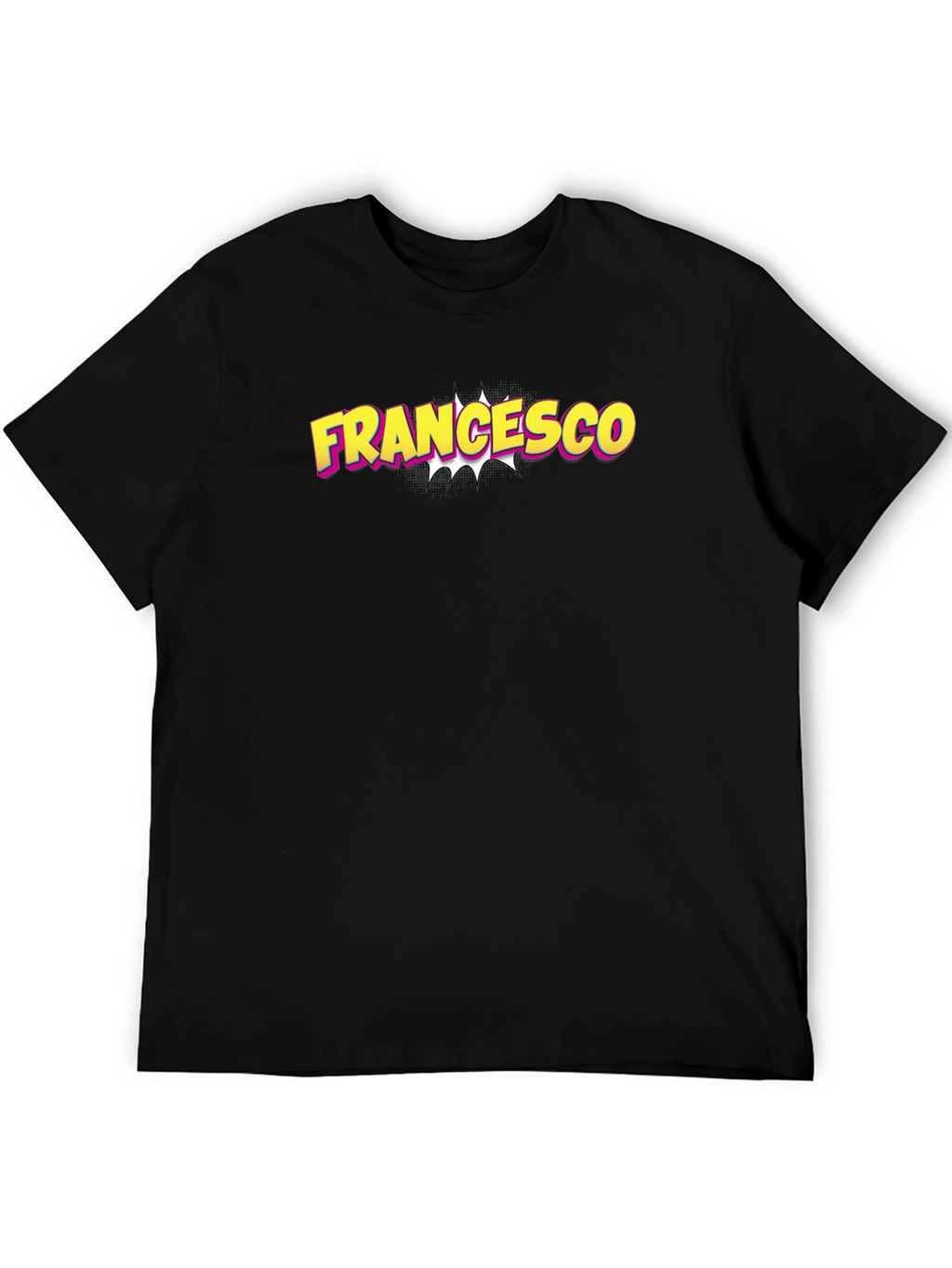 Francesco Comic Name T-Shirt - Black