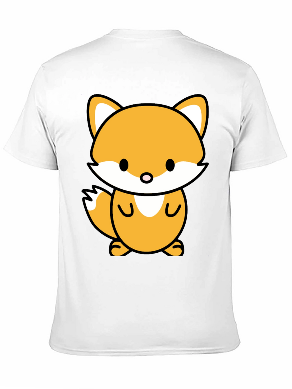 Cute Cartoon Fox Graphic Tee - Stylish Black T-Shirt