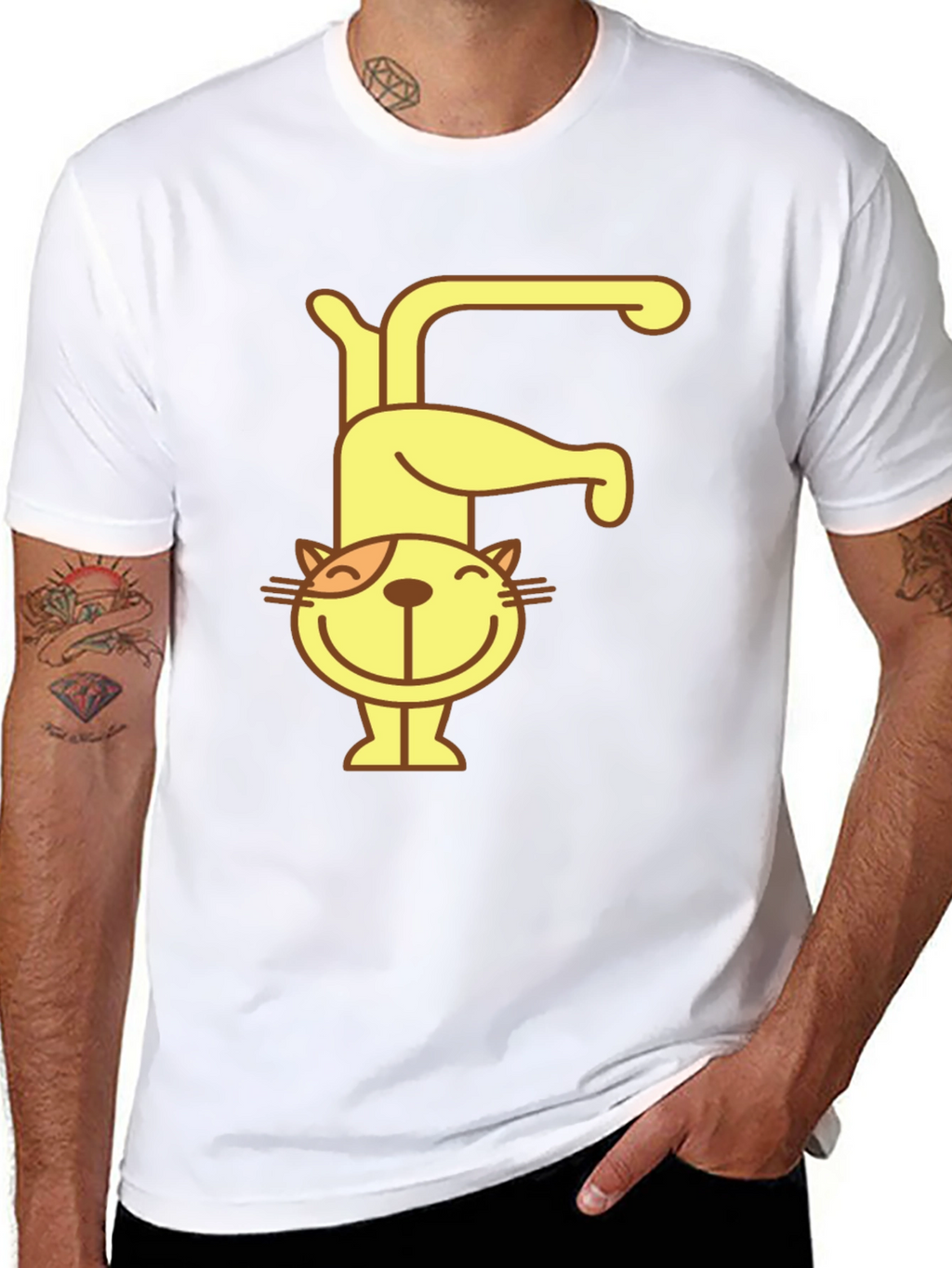 Cat Letter F Black T-Shirt