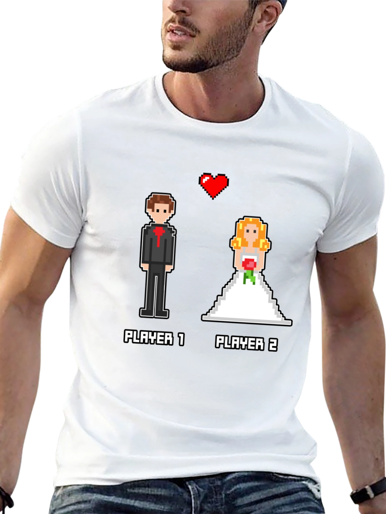 Gamer Wedding T-Shirt: Player 1 & 2