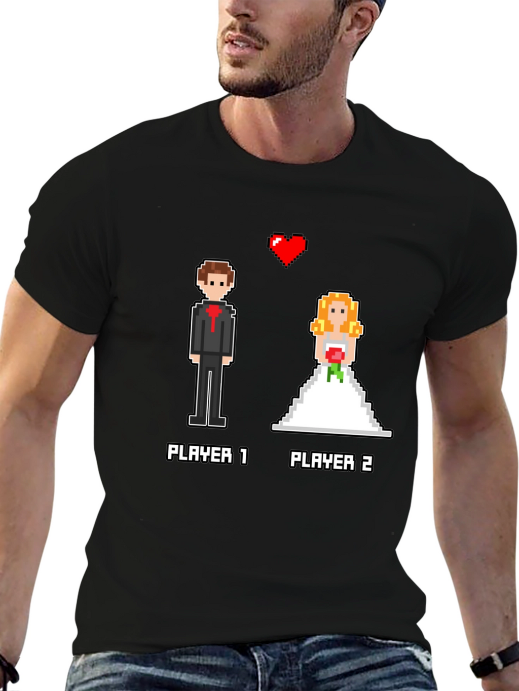 Gamer Wedding T-Shirt: Player 1 & 2