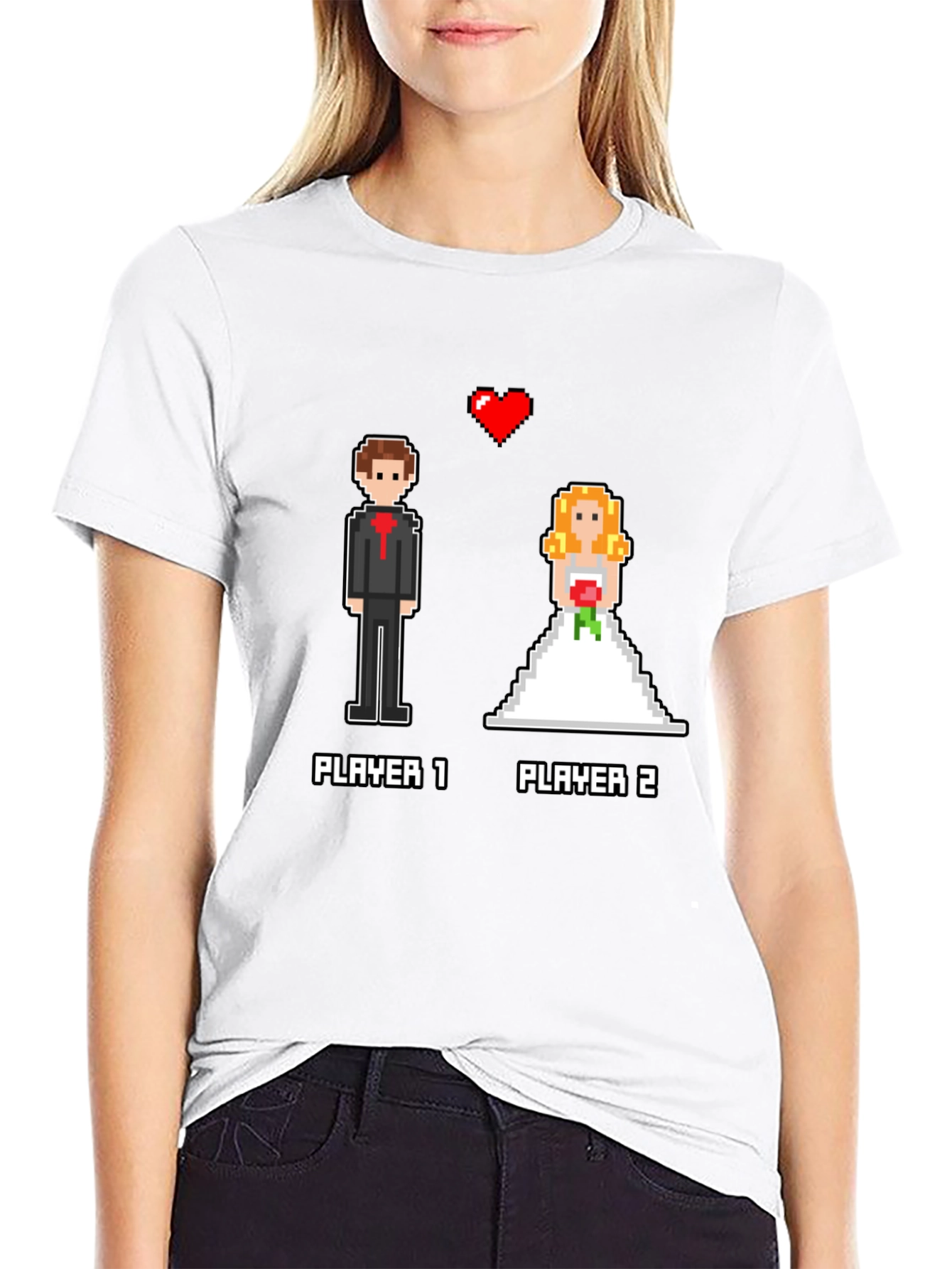 Gamer Wedding T-Shirt: Player 1 & 2