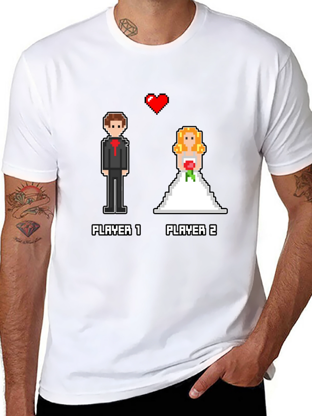 Gamer Wedding T-Shirt: Player 1 & 2